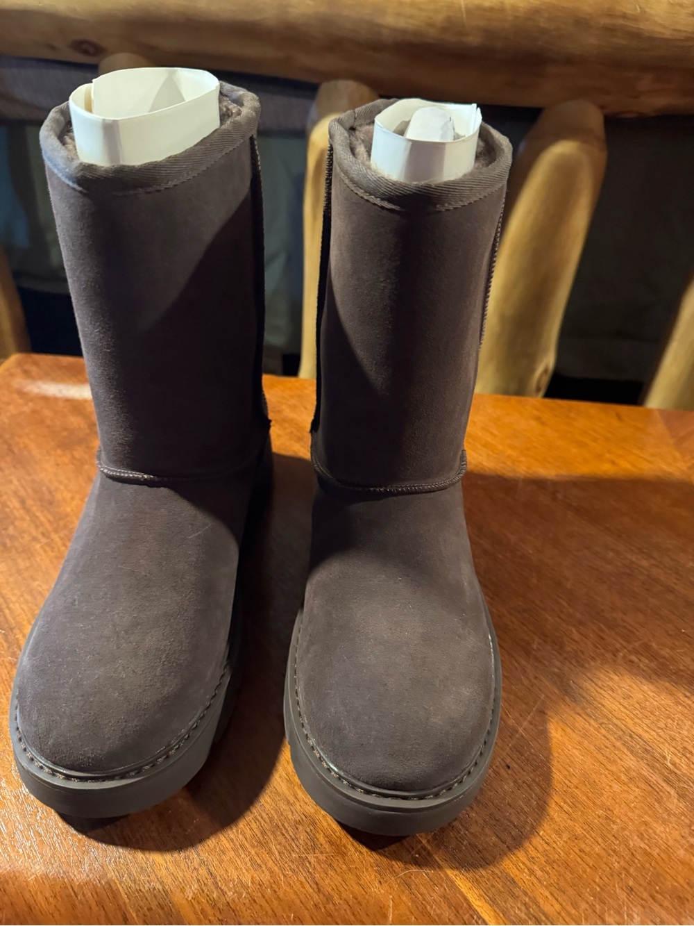Skechers Plush Lined Boots in Light Beige